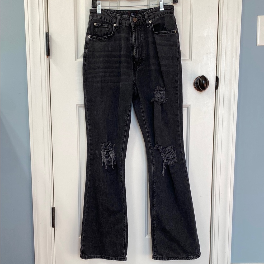 Distressed Black Women's Jeans